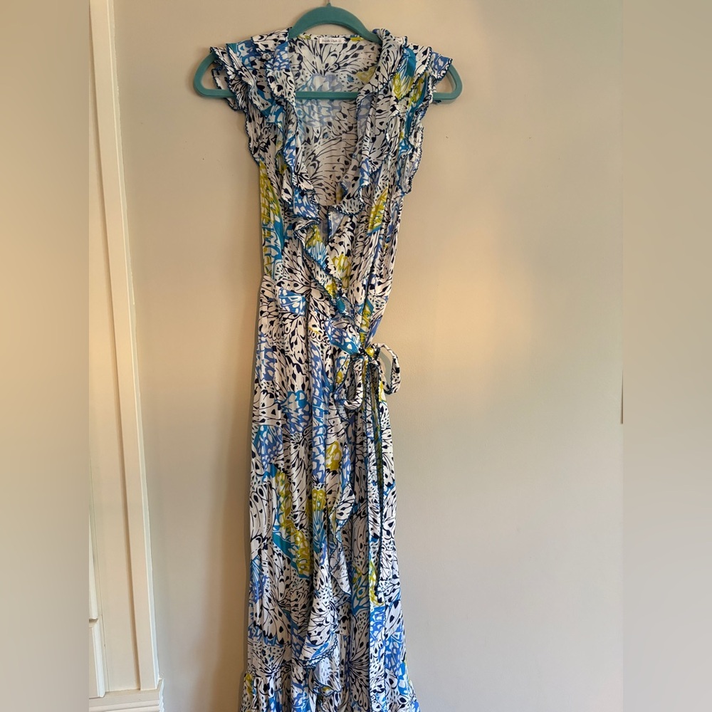 Poupette St Barth Aude Midi Dress in Blue Ailes - Picture 3 of 7